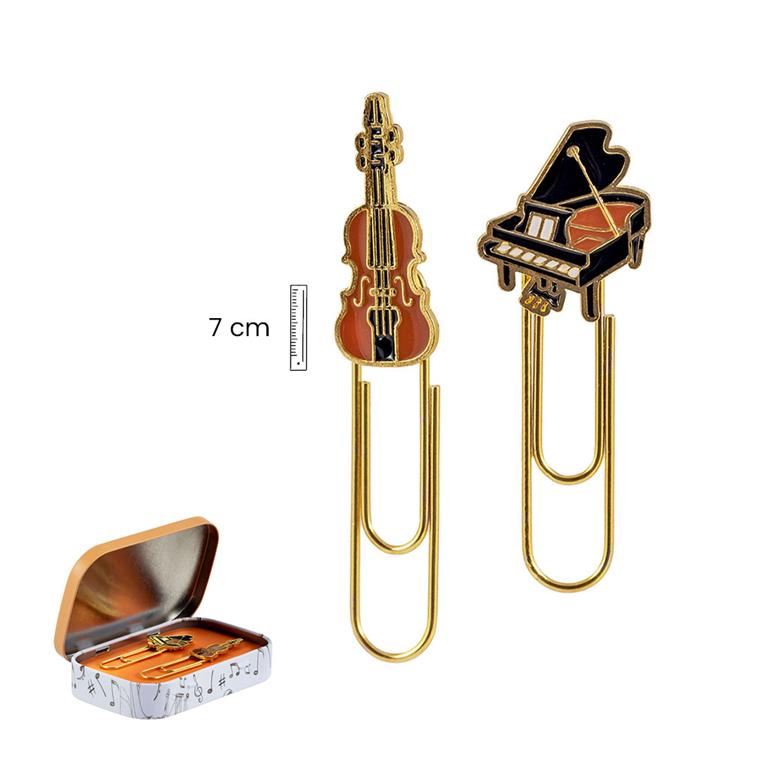 Metal Bookmark Duo in Gift Tin - Violin and Piano