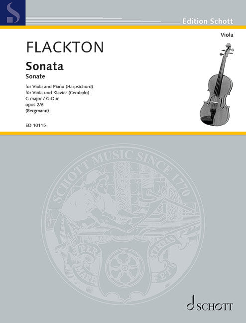 Flackton - Sonata in G Major Op 2 No 6 Viola/Piano