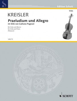 Kreisler - Praeludium & Allegro - Violin/Piano Accompaniment Schott VAB70