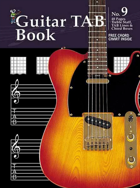 Manuscript Book 9 Treble Staff TAB & Chord Boxes