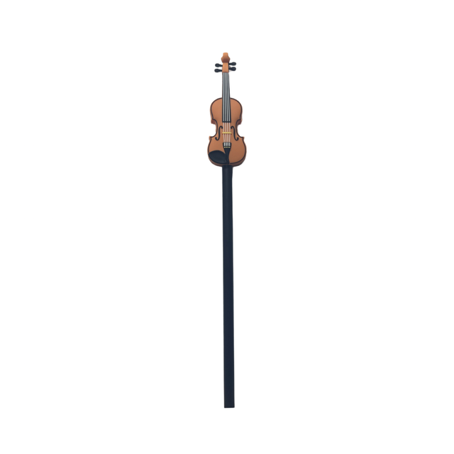 Music Pencil Black with a Miniature Rubber Violin on the Top with a Magnet