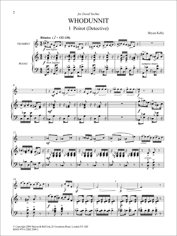 Whodunnit Suite for Trumpet and Piano - Kelly