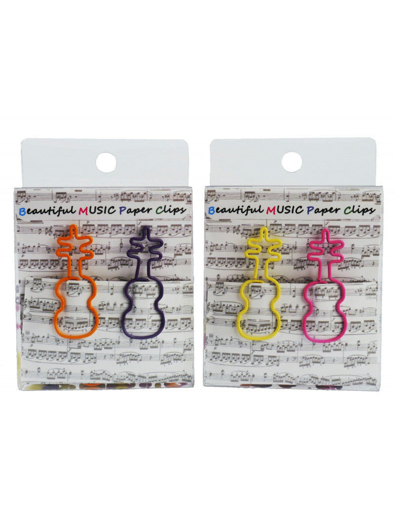 Colourful Violin Paper Clips Pack of 12