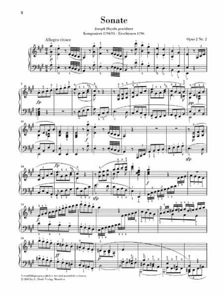 Beethoven Piano Sonata in A Major Op 2 No 2