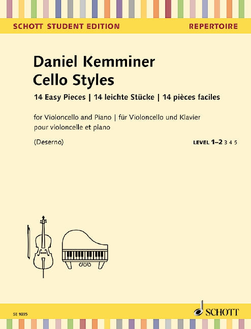 Cello Styles: 14 Easy Pieces for Cello and Piano - Kemminer Daniel Schott SE1035
