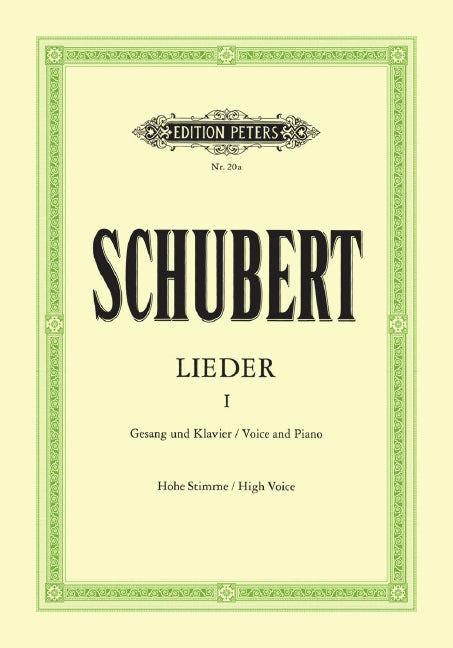 Songs Vol 1 92 Songs for High Voice and Piano - Schubert Franz Ed Friedlander Max Peters EP20A