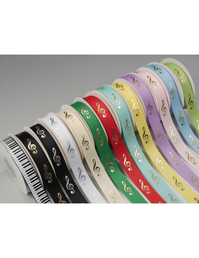 Ribbon Pink with a Gold Treble Clef