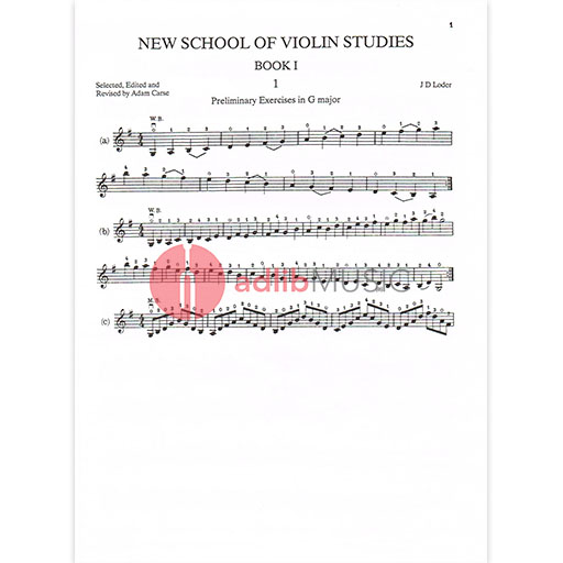 Carse New School of Violin Studies Book 1