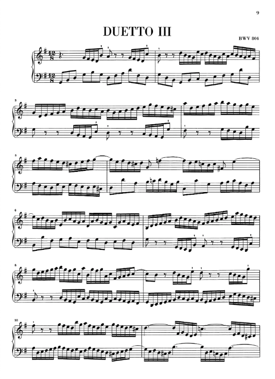 Bach - 4 Duets 4 BWV802-805 Without Fingering - Piano Solo Henle HN1161