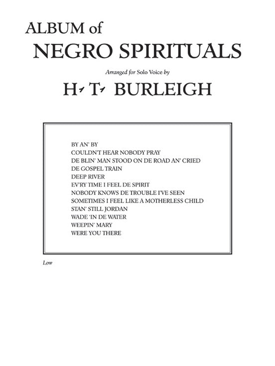 Album of Negro Spirituals Low Book