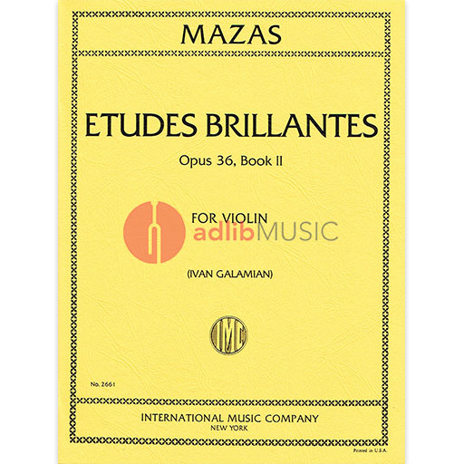 Mazas Etudes Brillantes Op 36 Book 2 for Violin