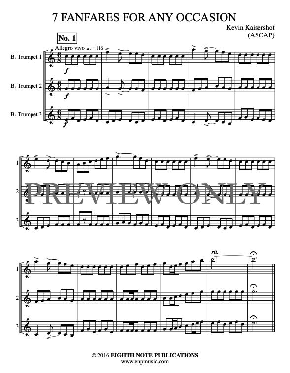 7 Fanfares for Any Occasion Trumpet Trio