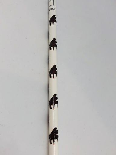 Piano Pencil White with Black Grand Pianos and Eraser