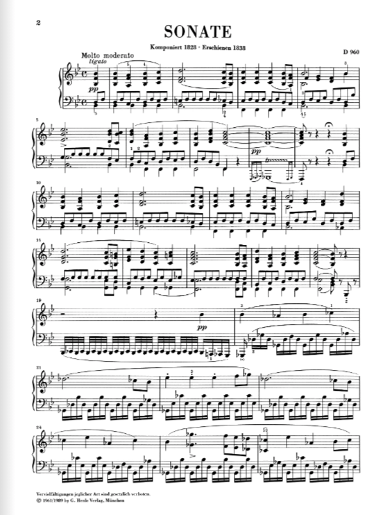 Piano Sonata in B flat major D 960