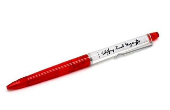 Mozart Ballpoint Pen Moving Hands up Piano Keyboard Red