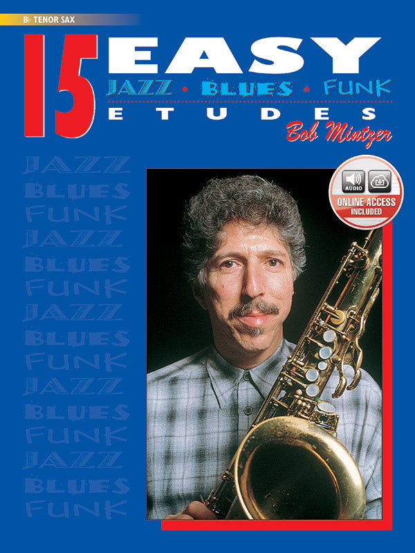 15 Easy Jazz Blues & Funk Etudes Tenor Sax Book/Cd