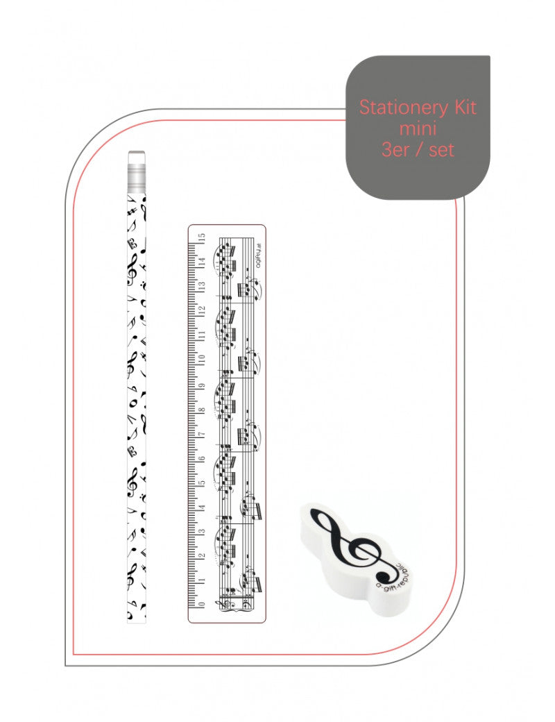 Stationery Kit with a Pencil Ruler and Eraser Keyboard Design