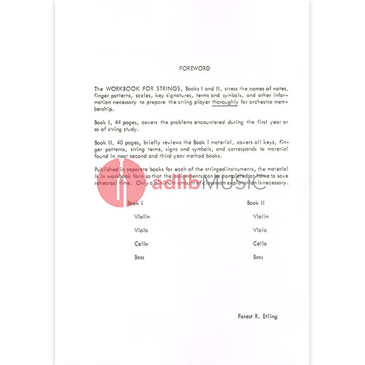 Workbook for Strings Book 1 - Violin