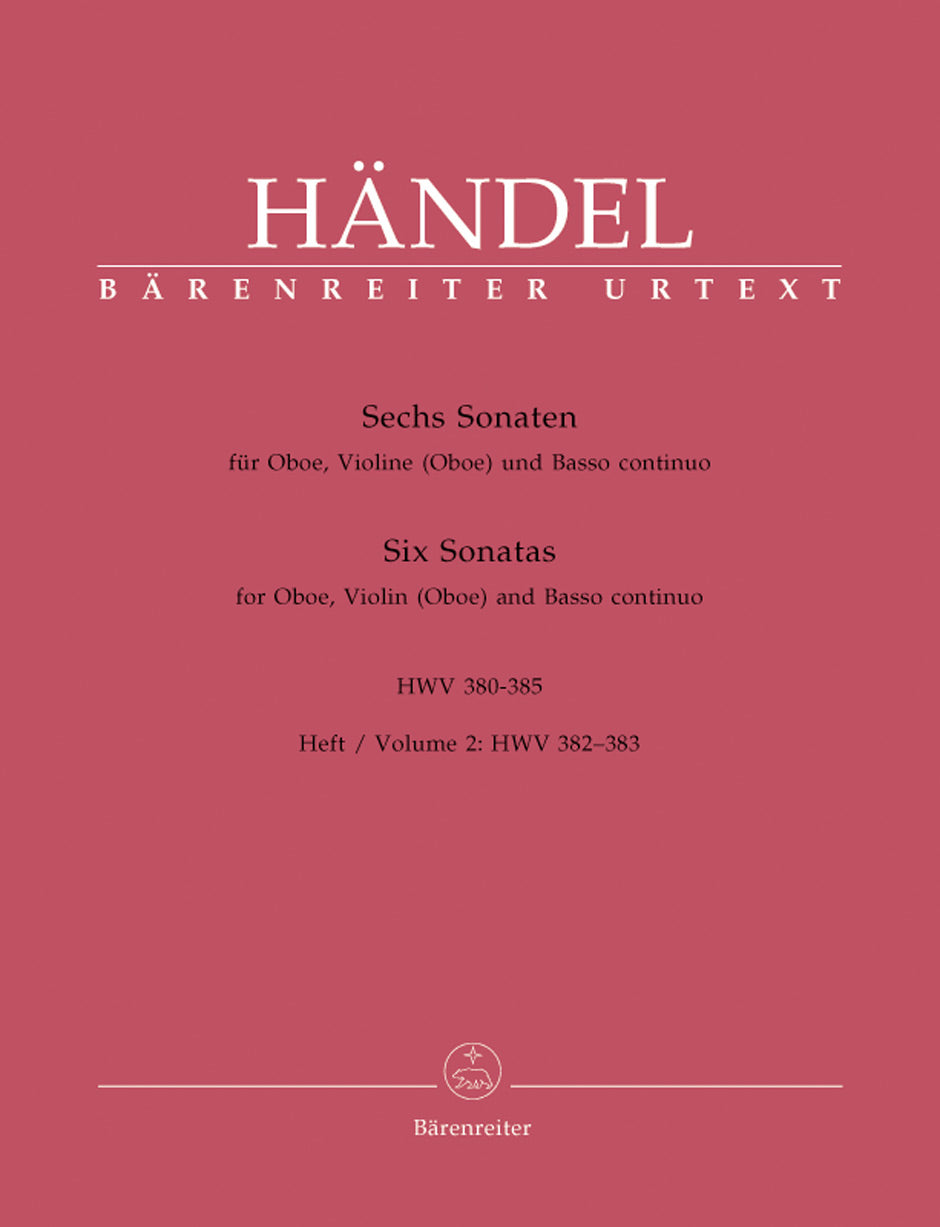 Handel 6 Sonatas for Oboe and Continuo Book 2