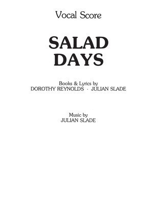 SALAD DAYS VOCAL SCORE