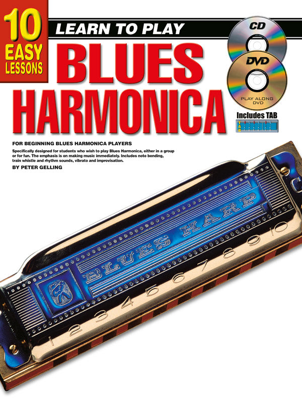 10 Easy Lessons LTP Blues Harmonica Bk/OLA - Gelling Peter