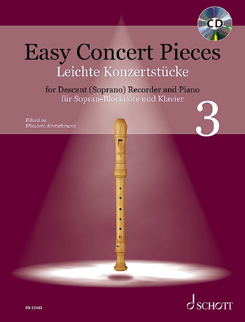 Easy Concert Pieces Descant Recorder/Piano Volume 3 - Various Kretschmann Elisabeth