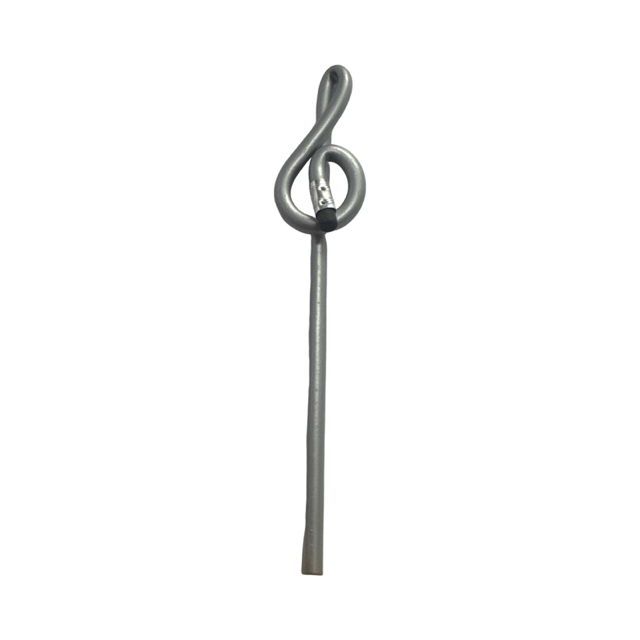 Bentcil Treble Clef Pencil Silver with Eraser