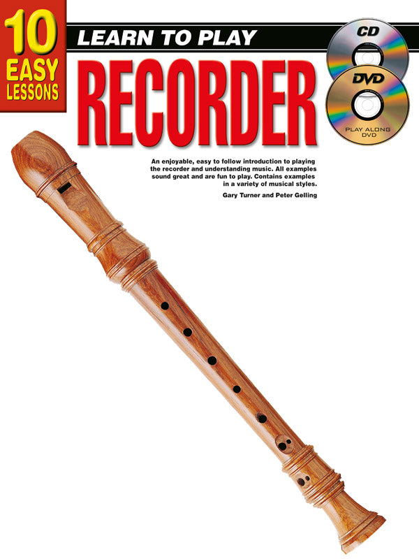 10 Easy Lessons Learn To Play Recorder Bk/CD/DVD