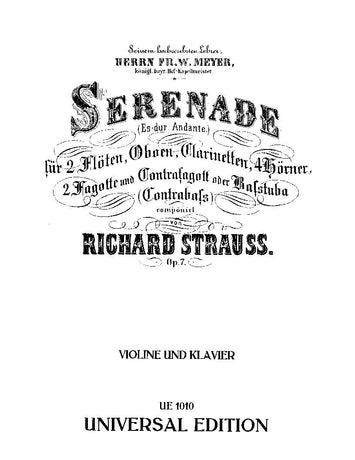 Wind Serenade Op 7 Arranged for Violin/Piano