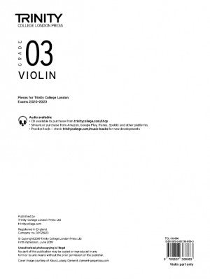 Trinity Violin 2020-23 Grade 3 Part Only