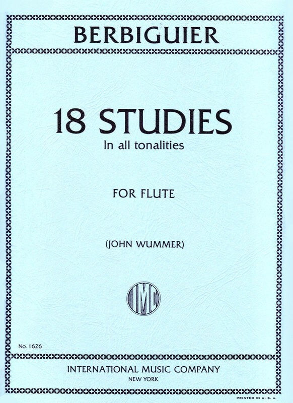 18 Studies for Flute - Berbiguier IMC1626