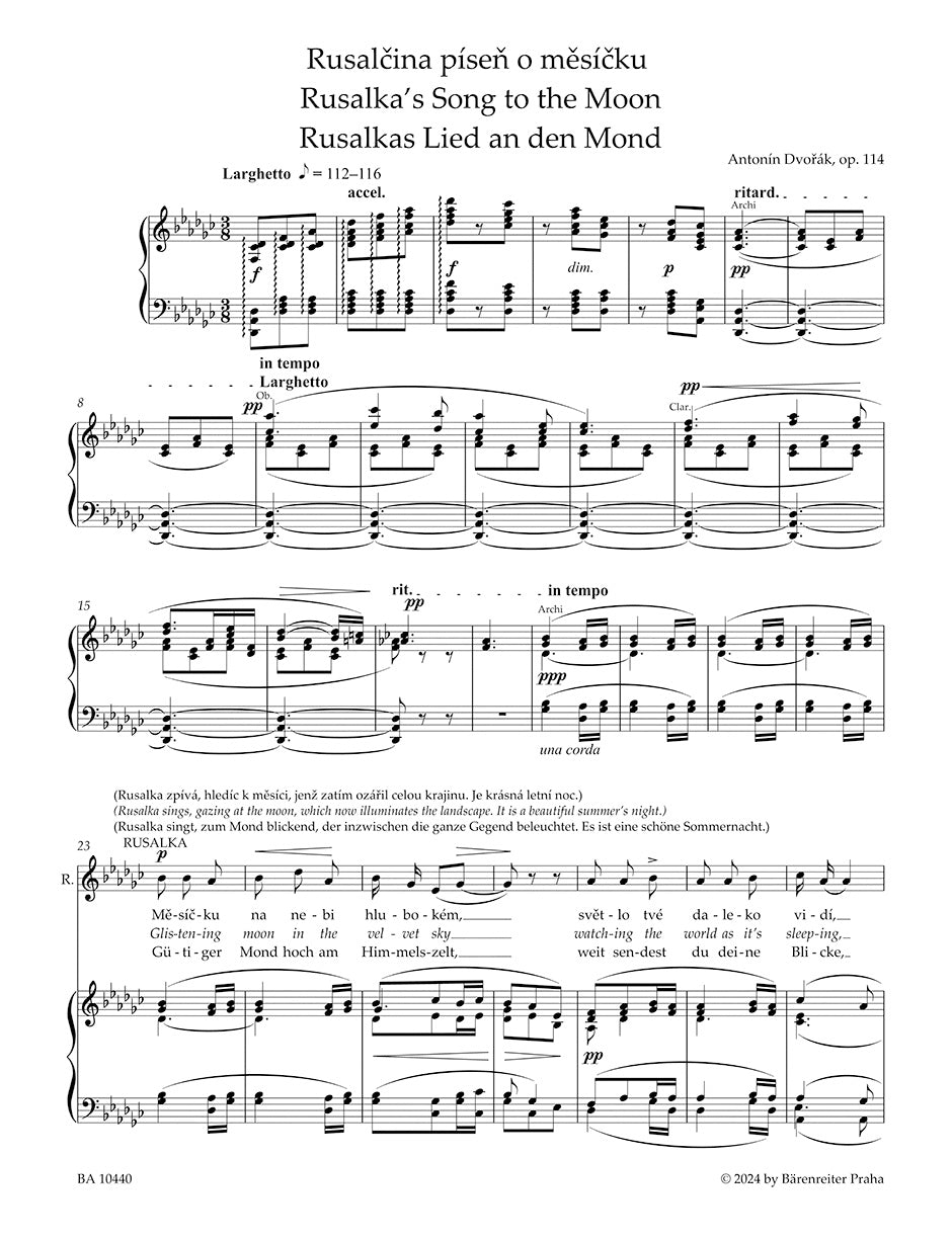 Rusalka's Song to the Moon Soprano/Piano
