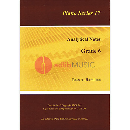 AMEB Analytical Notes Piano Series 17 Gr 6
