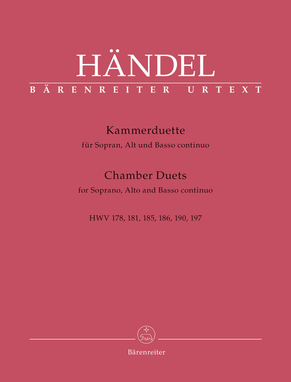 Handel Chamber Duets for Soprano Alto and Continuo