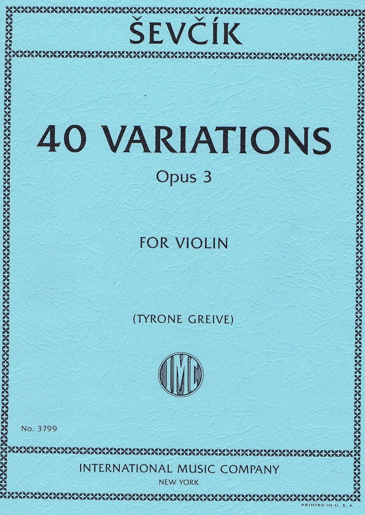 Sevcik 40 Variations Op 3 for Violin
