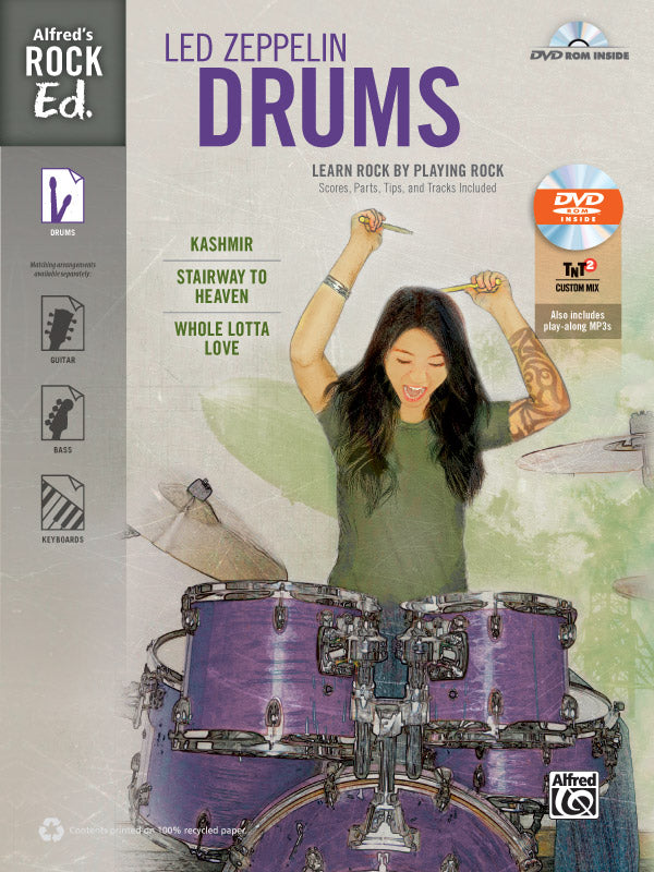 ALFRED ROCK ED LED ZEPPELIN DRUM BK/DVDROM