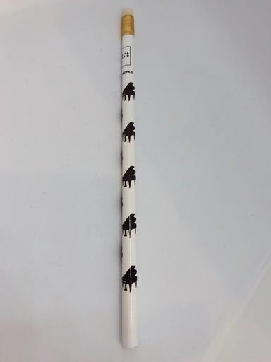 Piano Pencil White with Black Grand Pianos and Eraser
