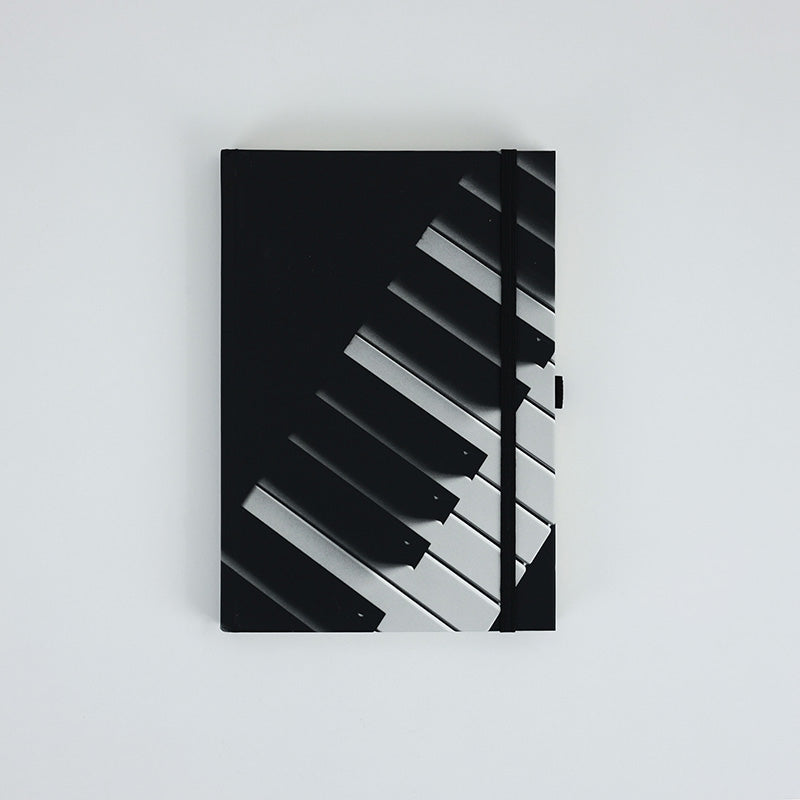 A5 Notebook Black with Piano Keyboard