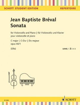 Breval - Sonata in Cmaj Op40/1 - Cello/Piano Accompaniment Schott SE1006
