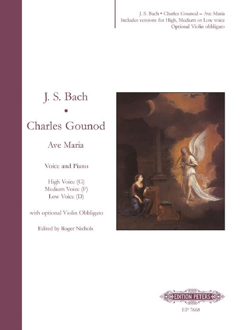 AVE MARIA VOICE & PA - BACH/GOUNOD ED NICHOLS - PETERS P7668