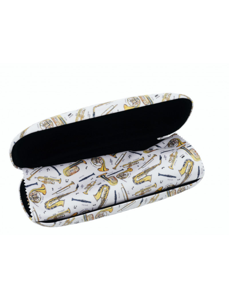 Glasses case and Cloth White with Brass Music Instruments