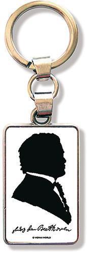 Beethovens Silhouette Metal Keyring