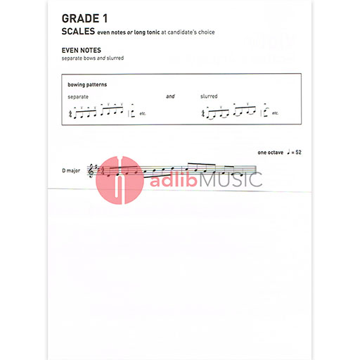 Violin Scales & Arpeggios, ABRSM Grade 1 - from 2012