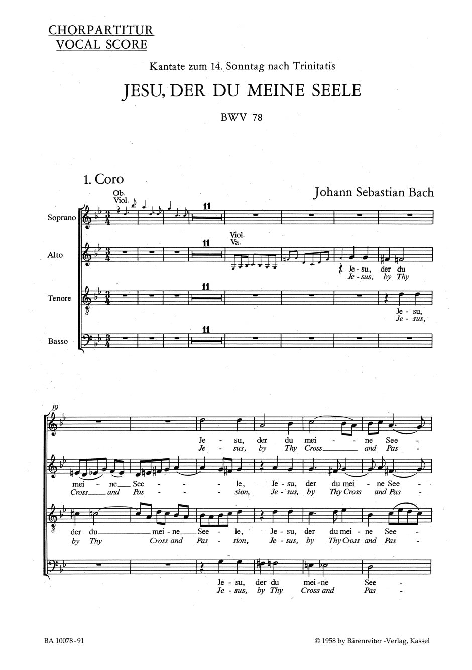 CANTATA 78 CHORAL SCORE