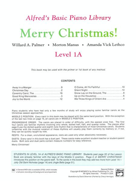 Alfred's Basic Piano Course - Merry Christmas! Book 1A - Alfred Music