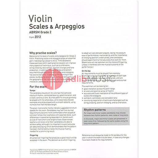 Violin Scales & Arpeggios, ABRSM Grade 2 - from 2012