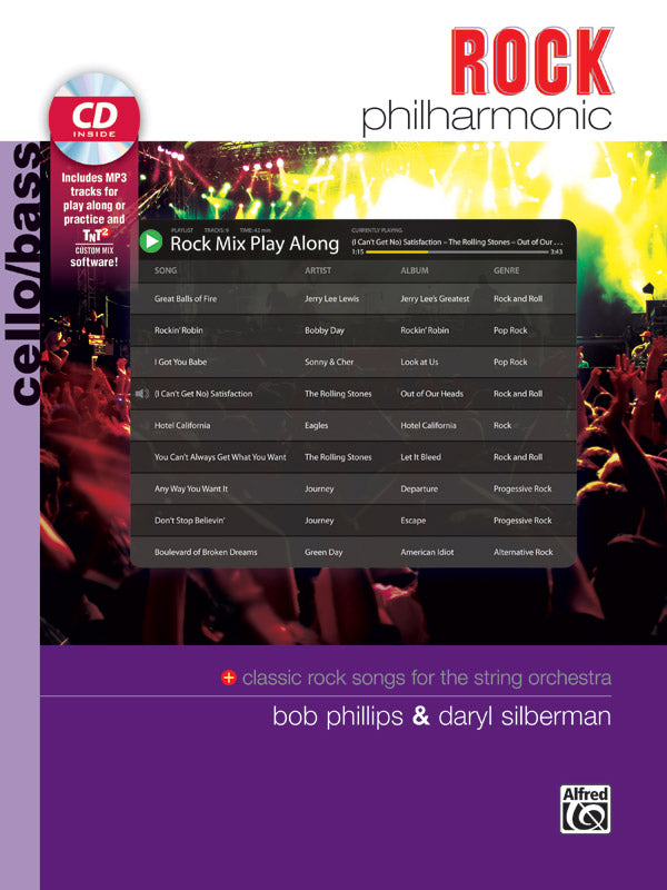 Rock Philharmonic Cello/Bass Bk/CD String Orch Method Phillips Silberman Alfred