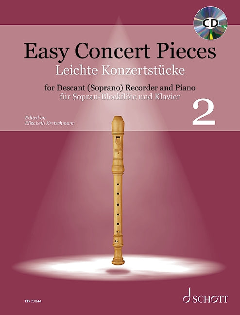 Easy Concert Pieces Descant Recorder/Piano Volume 2 - Various Kretschmann Elisabeth