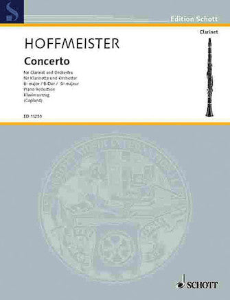 Hoffmeister - Concerto - Clarinet/Piano Accompaniment Schott ED11255