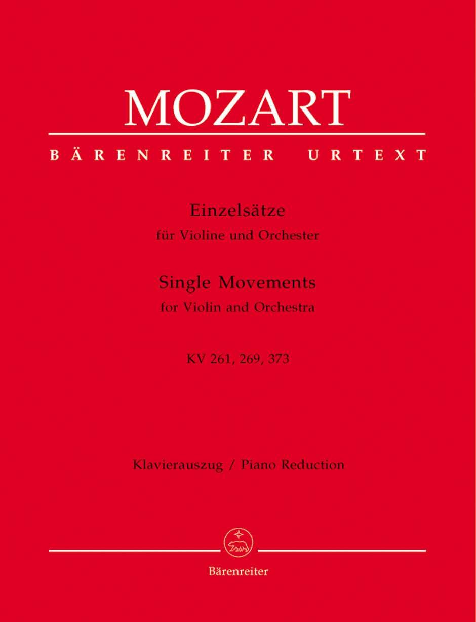 Mozart Single Movements for Violin K 261; 269; 373